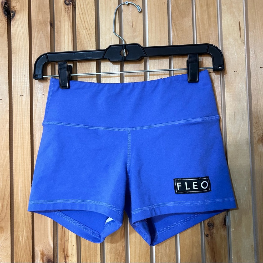 FLEO OG Bounce Fabric Purple Gym Biker Shorts Size XS 3"
